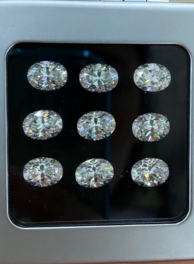 过钻笔蛋形莫桑石裸石尺寸齐全 D色净度VVS1 异形莫桑椭圆形 现货