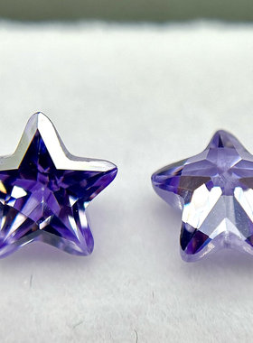 3~10mm立方氧化锆石变蓝五角星形裸石 人造宝石仿钻珠宝配饰DIY