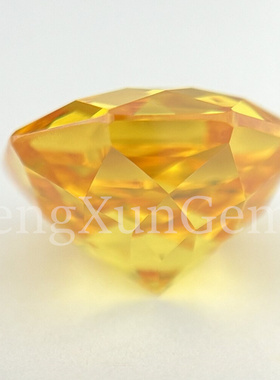 高碳钻千禧玫瑰切 八边形金黄色纳财锆石尖底耳钉美甲钻戒指超闪