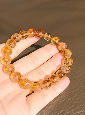 天然黄塔晶手链女单圈时尚百搭饰品送女友闺蜜生日礼物黄水晶手串