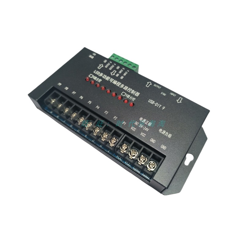 LED灯可编程SD卡USB单色七彩控制器DC5-12-24V跑马流水动感控制器 - 图1