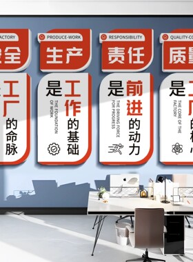 工厂车间安全生产质量标语墙贴6s管理标识牌公司企业文化墙面装饰
