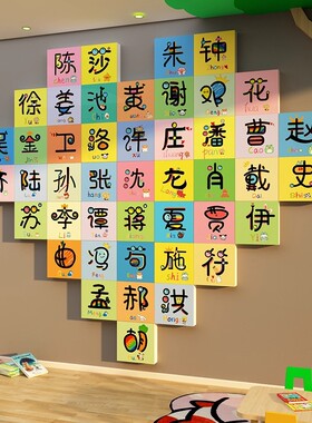 百家姓环创材料幼儿园墙面装饰主题半成品文化教室布置创意场景吊