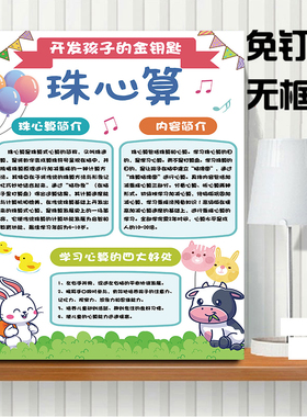 珠心算教室墙面装饰宣传挂画辅导班培训教育机构课室布置海报墙贴