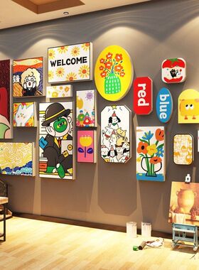 画室氛围布置美术教室墙装饰素描展示幼儿园环创成品机构场景文化
