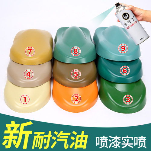 漆先生 耐汽油奶白色/绿色/灰色/米白色金属油漆改色手摇自动喷漆 - 图0