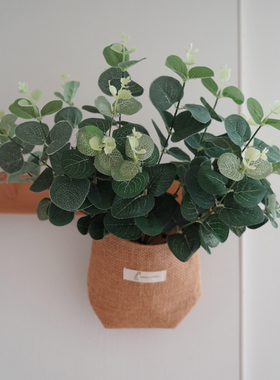 挂墙吊篮仿真花假花绿植绿叶套装篮塑料客厅绢花墙壁挂墙上装饰品