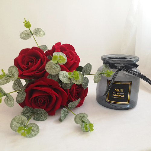 假花玫瑰花仿真花客厅室内餐桌茶几花瓶装饰干花花束摆件摆设花艺 - 图2
