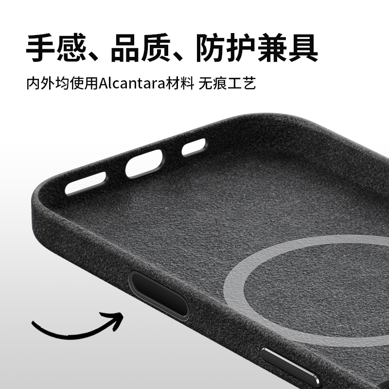 派派先生适用苹果16ProMax手机壳iPhone16Pro全包Alcantara磁吸新款15Pro翻毛皮14Pro保护套高级Plus超火秋冬
