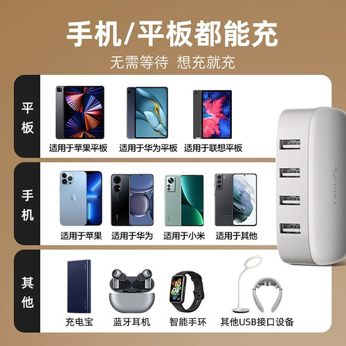公牛USB多口充电器头多孔插头typec多功能usb桌面充电站PD20W/30W快充适用于苹果iPhone17ProMax安卓手机通用 - 图3