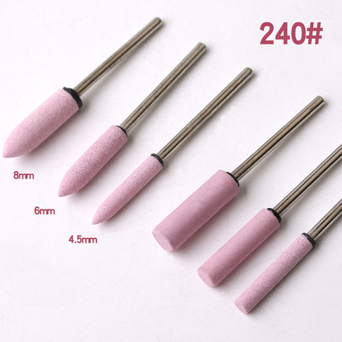 细砂轮磨头加长240#180#120# 头加长火石仔/陶瓷磨头柄径3MM*25*8 - 图1