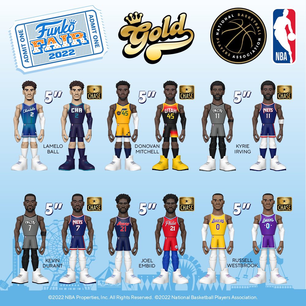 Funko gold潮流手办詹姆斯库里东契奇莫兰特约基奇NBA公仔5英寸 - 图0