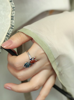 兰术女纯银国风复古戒指新中式