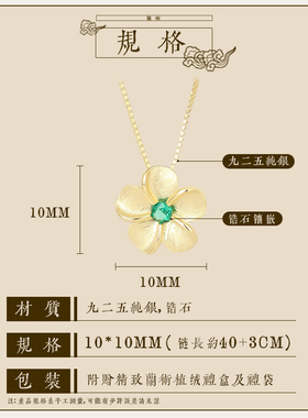 兰术925纯银闪O链女小花项链高级