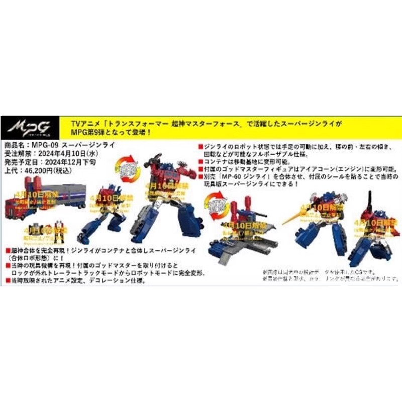 正版孩之宝 变形金刚 TAKARA MPG09超神仁莱擎天柱玩具机器人 CSY - 图0