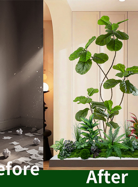 仿生植物绿植仿真造景组合橱窗装饰场景布置网红店软装微景观定制
