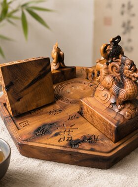 雷击枣木四神兽摆件青龙白虎朱雀