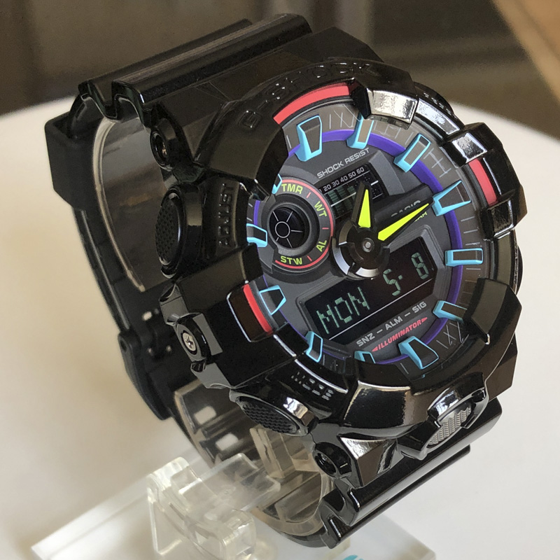 卡西欧手表G-SHOCK GA-700RGB-1A/710GB/SKC/SKE-7A防水电子男表-图1