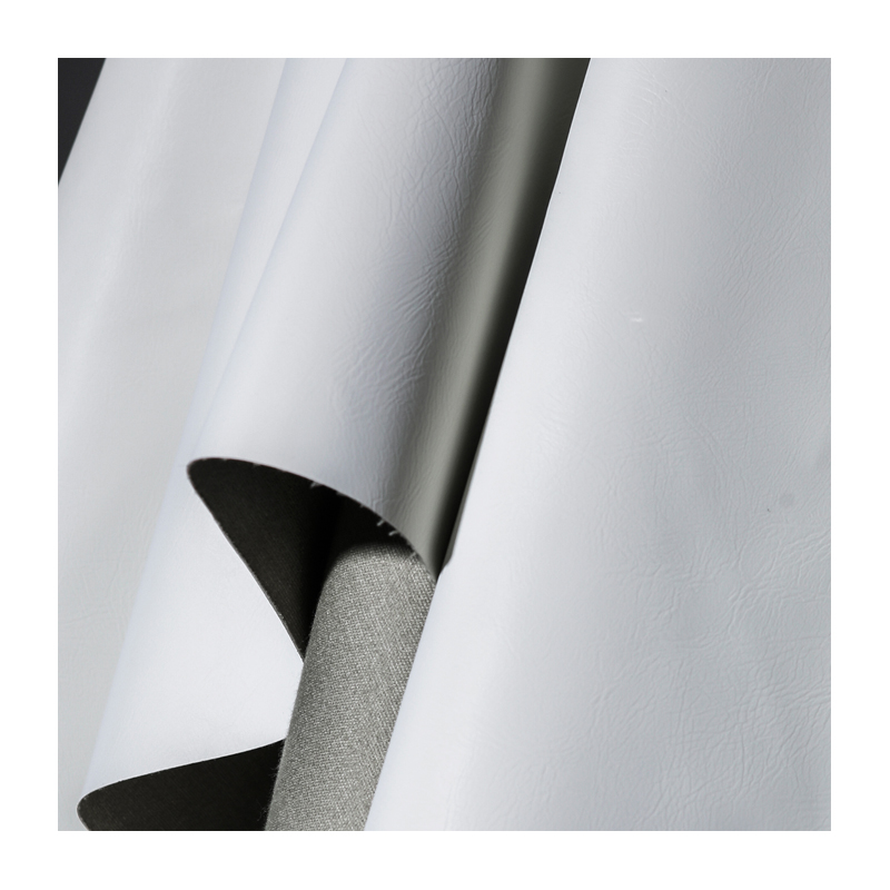 白色优质皮革 无弹记忆型 光滑涂层PU风衣外套印花 设计师面料