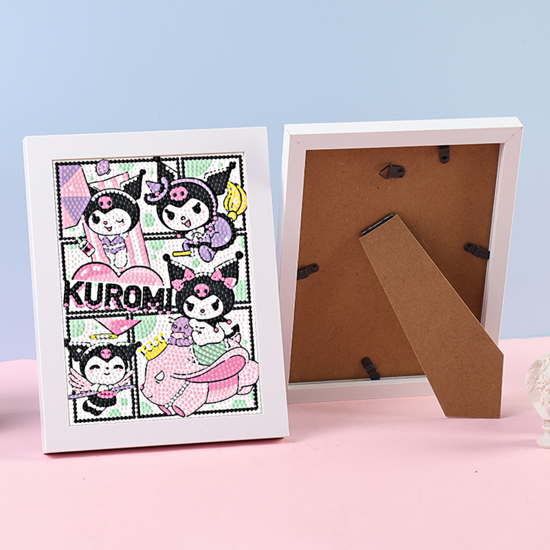 2025新款库洛米钻石画卡通儿童diy女孩手工钻石粘贴画高颜值带框 - 图1