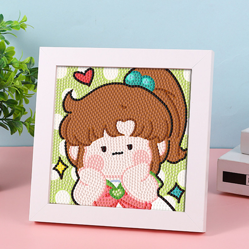 钻石画美少女战士Q版砖石画儿童手工diy钻石贴画卡通可爱女孩带框