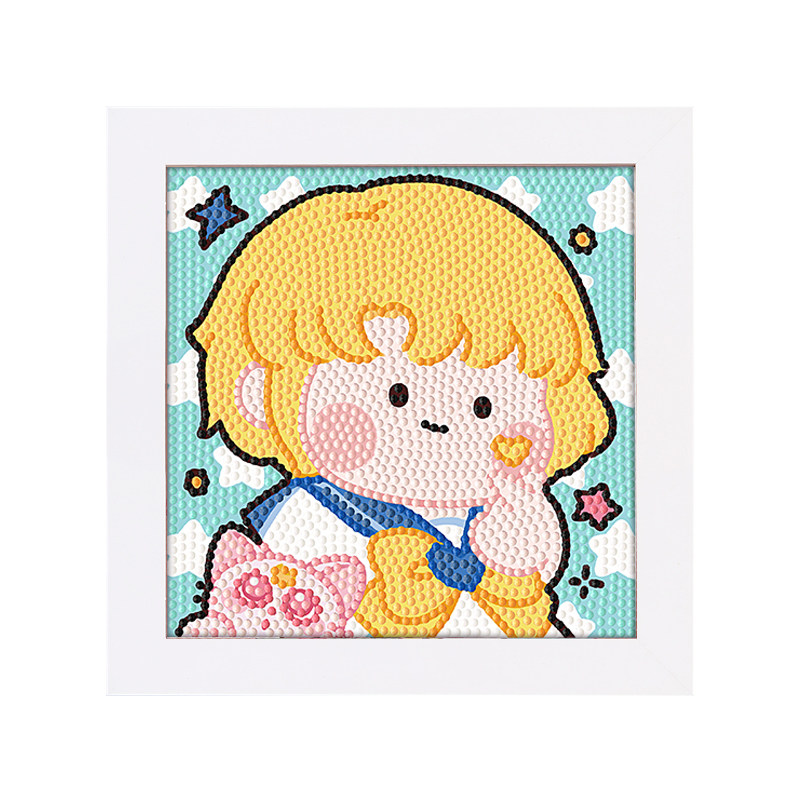 钻石画美少女战士Q版砖石画儿童手工diy钻石贴画卡通可爱女孩带框