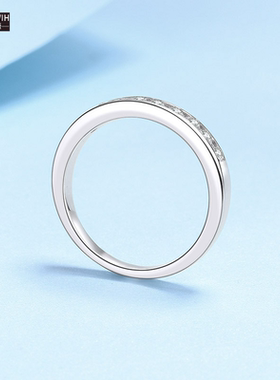 ECETOWIHS925银戒指女小排钻指环