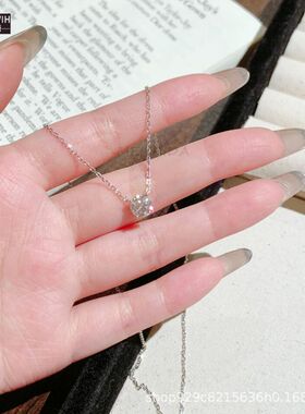 ECETOWIH莫桑石梅花切S925纯银项