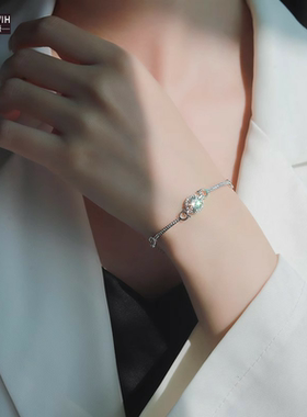 ECETOWIH新款纯银手镯莫桑石手