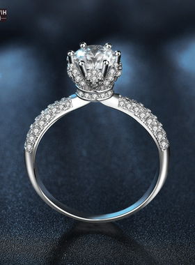 ECETOWIH饰品莫桑纯银戒指女士欧