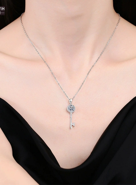 ECETOWIH新款s925纯银莫桑石钥匙