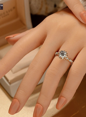 ECETOWIH新款s925纯银莫桑石戒