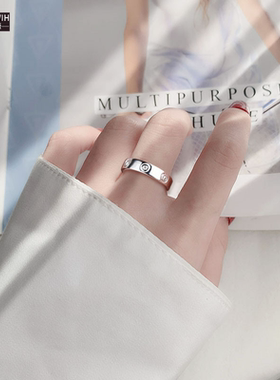 ECETOWIH莫桑石纯银戒指女感简约