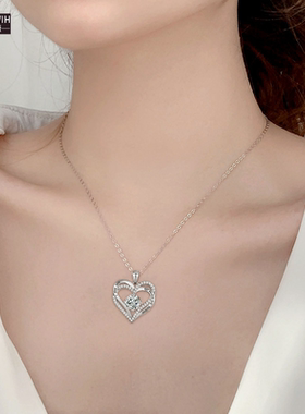 ECETOWIH纯银项链吊坠爱心情人节
