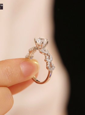 ECETOWIH百搭六爪树叶缠绕镶嵌戒