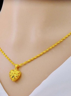 越南沙金项链女仿真黄金色吊坠女久不掉色首饰送妈妈礼物结婚道具