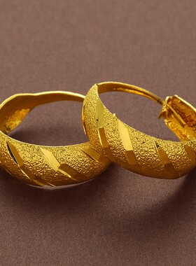 越南沙金耳环女仿真黄金首饰正品999耳坠耳圈久不掉色耳饰24K礼品