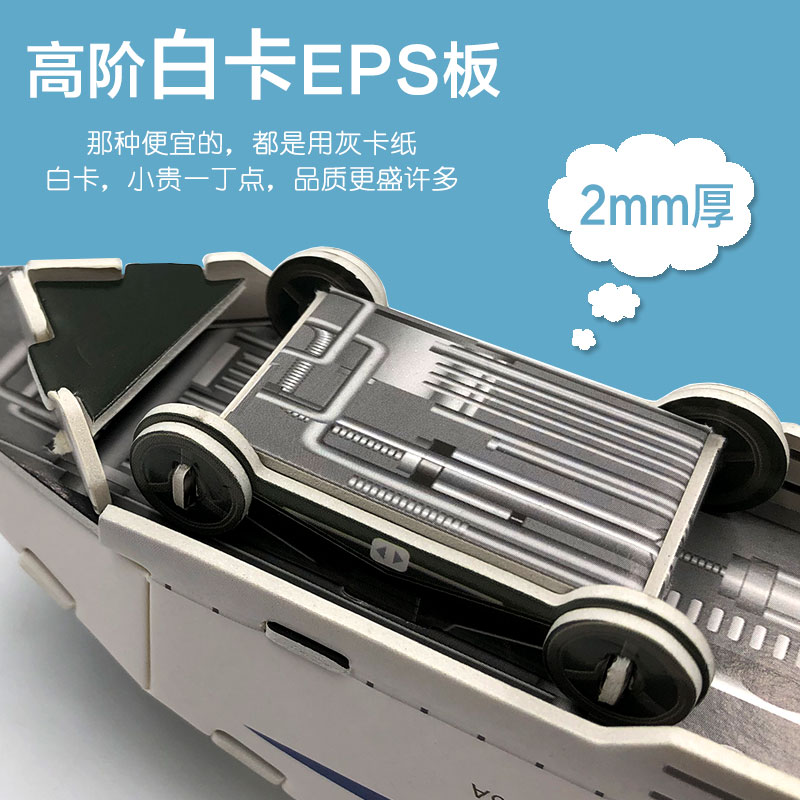 高铁和谐号3D火车拼图模型儿童diy手工制作动车纸模站台纸质拼接 - 图2