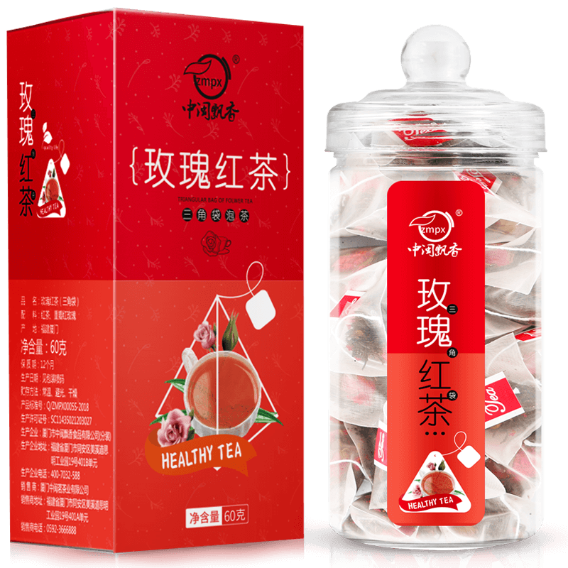 中闽飘香旗舰店【买1送1】共40包玫瑰红茶三角袋泡茶 玫瑰花茶红茶花草茶叶茶包3