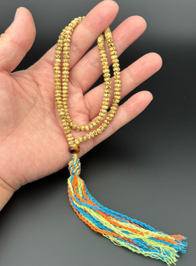 原生态海南迷你小星月菩提手串小米珠鸡油黄高密度文玩配饰手机链