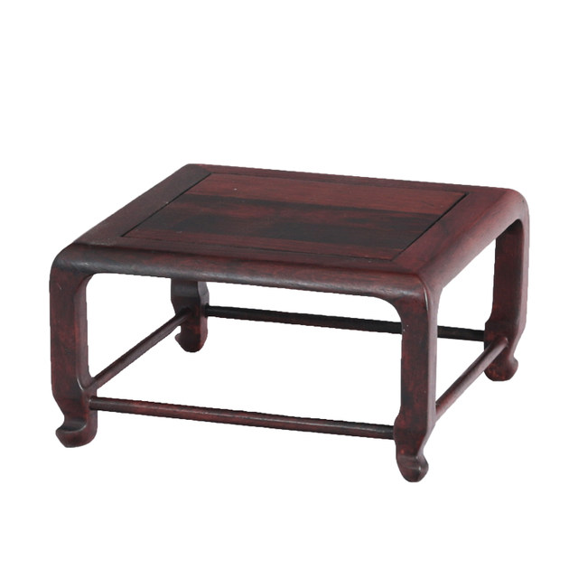 Solid wood Ming-style base miniature bonsai vase flower pot jade antique incense burner ornaments teapot Chinese style wooden support