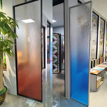 Color gradient toughened water vein long iridescent stone laminated laminated sandwich laminated wire embossed art glass screen partition