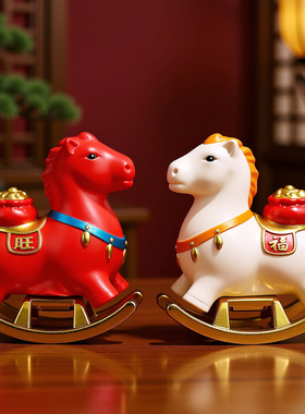 新款吉祥物马年国潮摆件趣味摇摇马桌面装饰新年伴手礼马生肖礼品