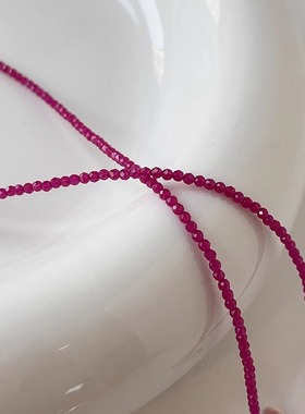 OPs仿红宝石串珠爱心项链