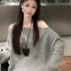 Korean style lazy style off-shoulder pullover sweater for women