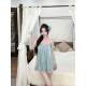French perm mesh stitching chiffon sleeveless