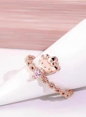 50th系列-凯蒂猫水晶锆石戒指