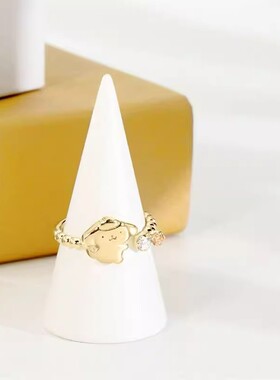 可爱布丁狗生日礼物闺蜜戒指卡通