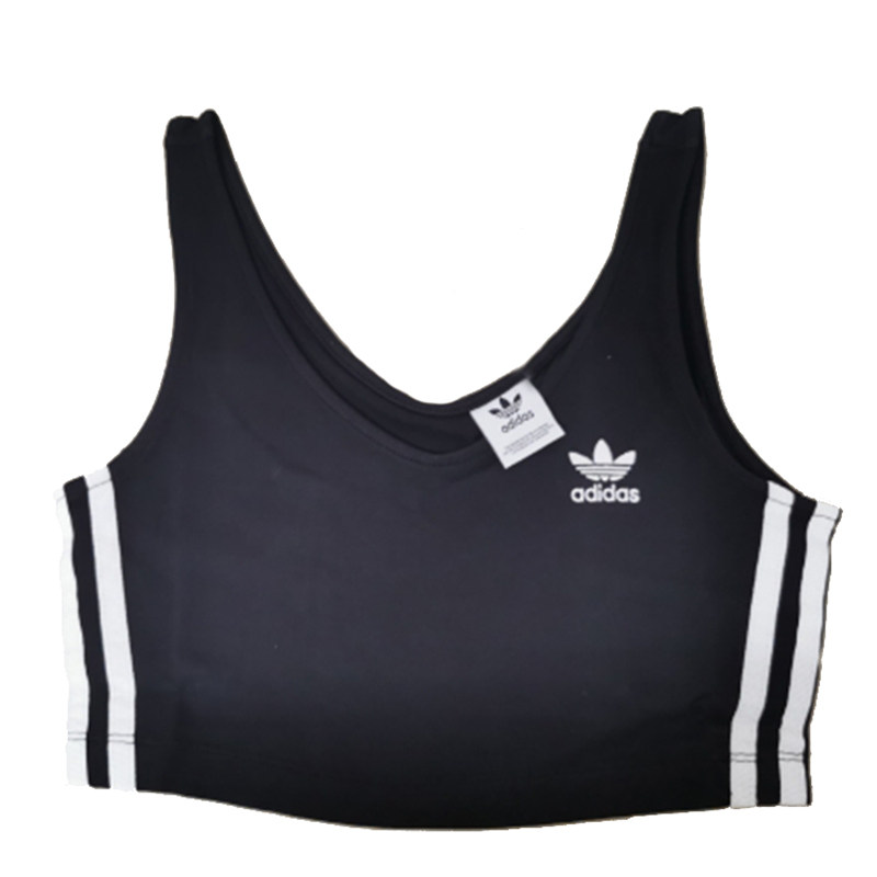 LISA same Adidas clover black and white women's sports fitness short vest  ED7559 CY4745