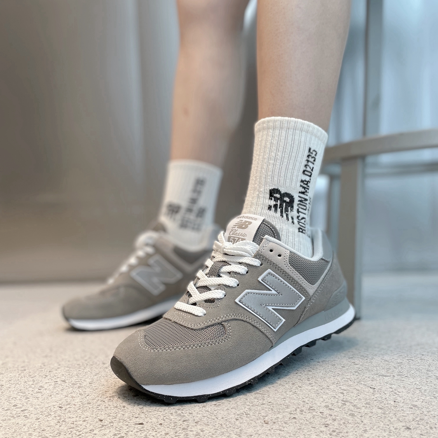 New Balance NB574 卡其灰女复古经典运动休闲鞋 WL574EVG - 图2